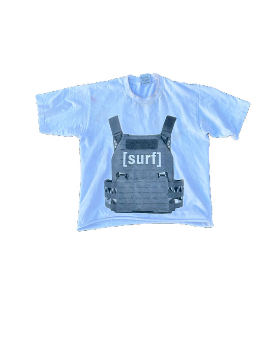 ** [surf] army vest white tee